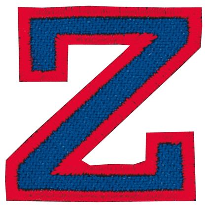 Nažehlovací vyšívané písmenko Z - modré výška 3 cm